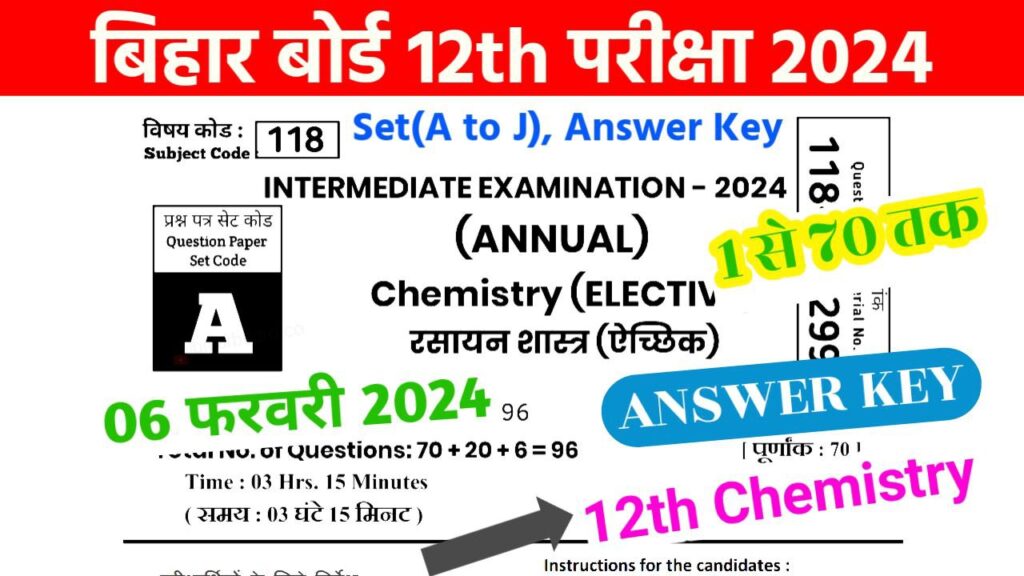 12th Chemistry Answer key 2024