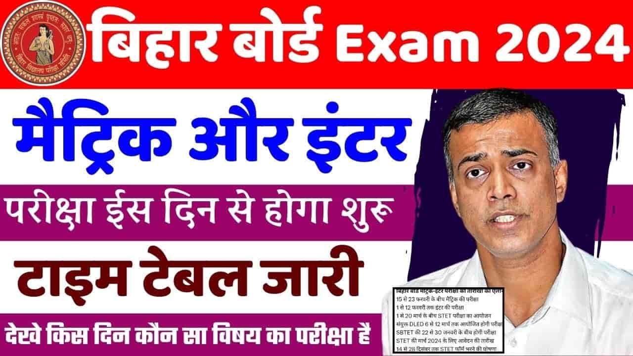Bihar Board 12th Exam Time Table 2024 Released
