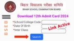 Bihar Board 12th Admit Card Download 2024