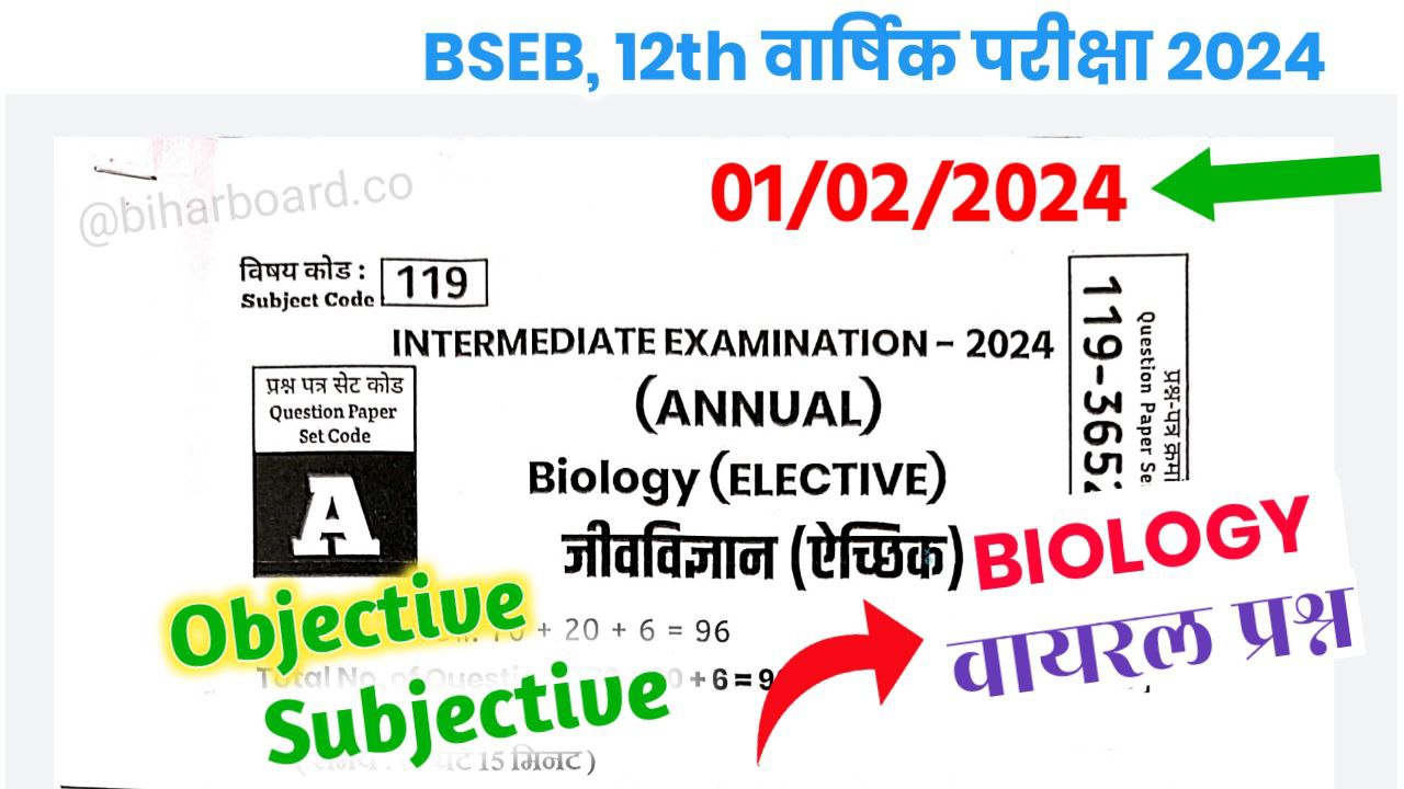Bihar Board 12th Biology Viral Question 2024