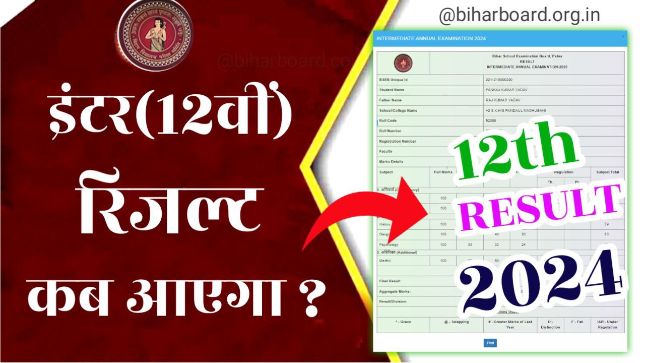 BSEB 12th Result 2024 Date(Tentative)