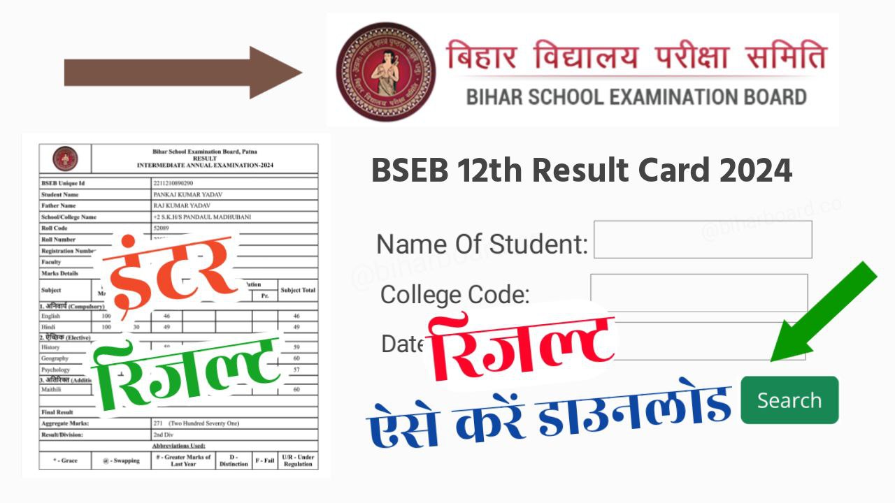 Bihar Board 12th Result 2024 Publish