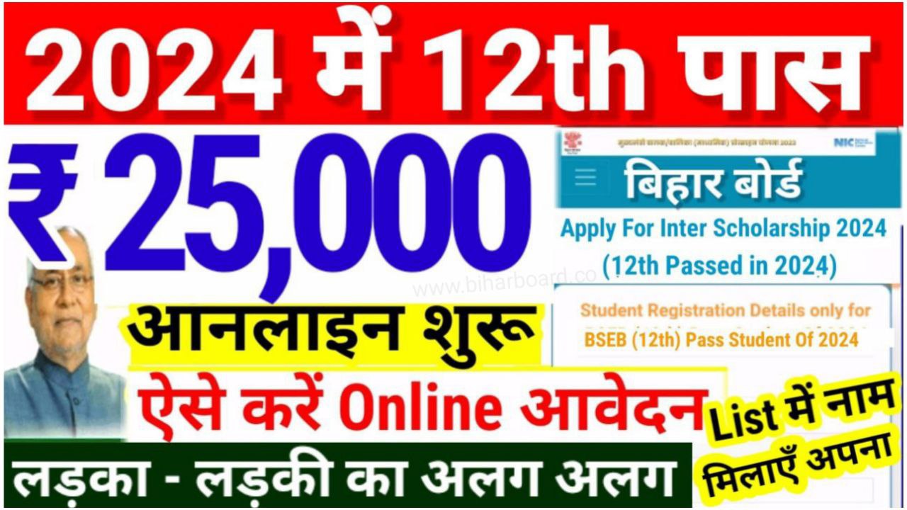 Bihar Board 12th Pass Scholarship 2024 Apply