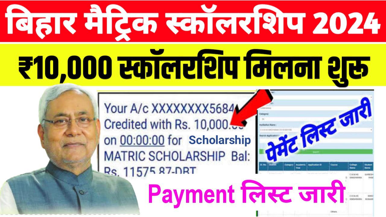 Bihar Board Matric Scholarship 2024 Payment list