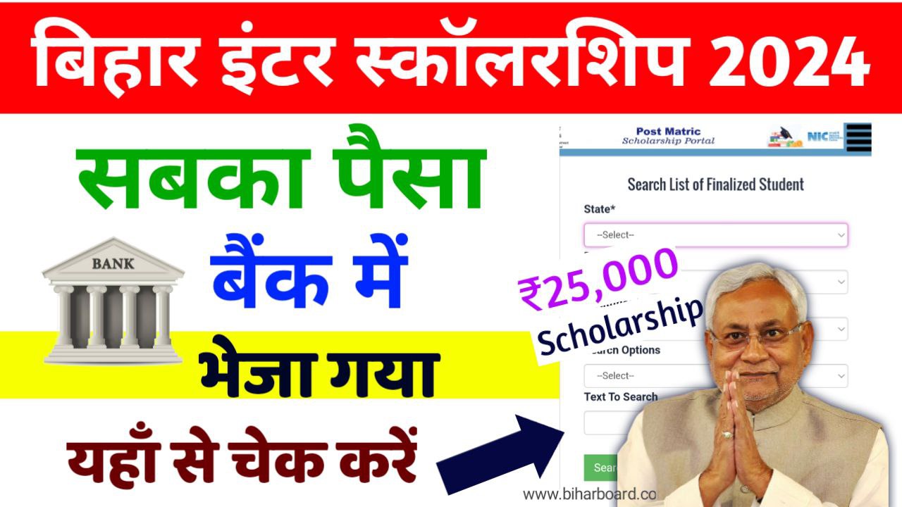 Bihar Board Inter Scholarship 2024 Payment