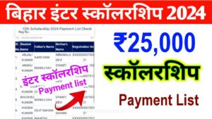 12th Scholarship Payment List 2024