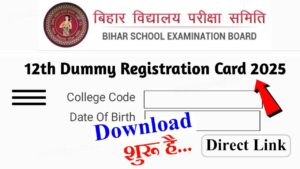12th Dummy Registration Card 2025 Download