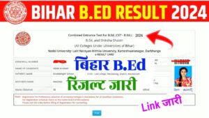 Bihar B.ED Result 2024 Released