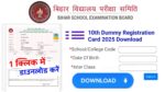 Bihar Board 10th(Matric) Dummy Registration Card 2025