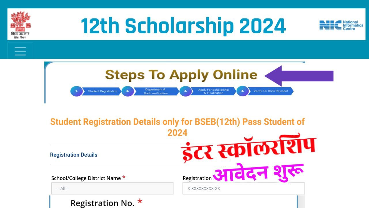Bihar Board 12th Scholarship Apply Online 2024