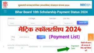 Class 10th Scholarship Payment Status 2024