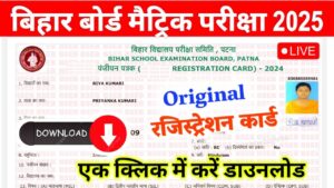 BSEB Bihar Board 10th Original Registration Card 2025