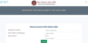 Bihar STET Result 2024 Out Link