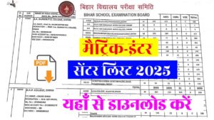 Class 12th 10th Exam Center List 2025