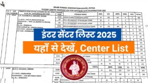 Bihar Board 12th Exam Center List 2025