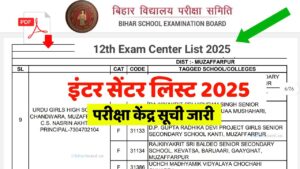 Class 12th Exam Center List 2025