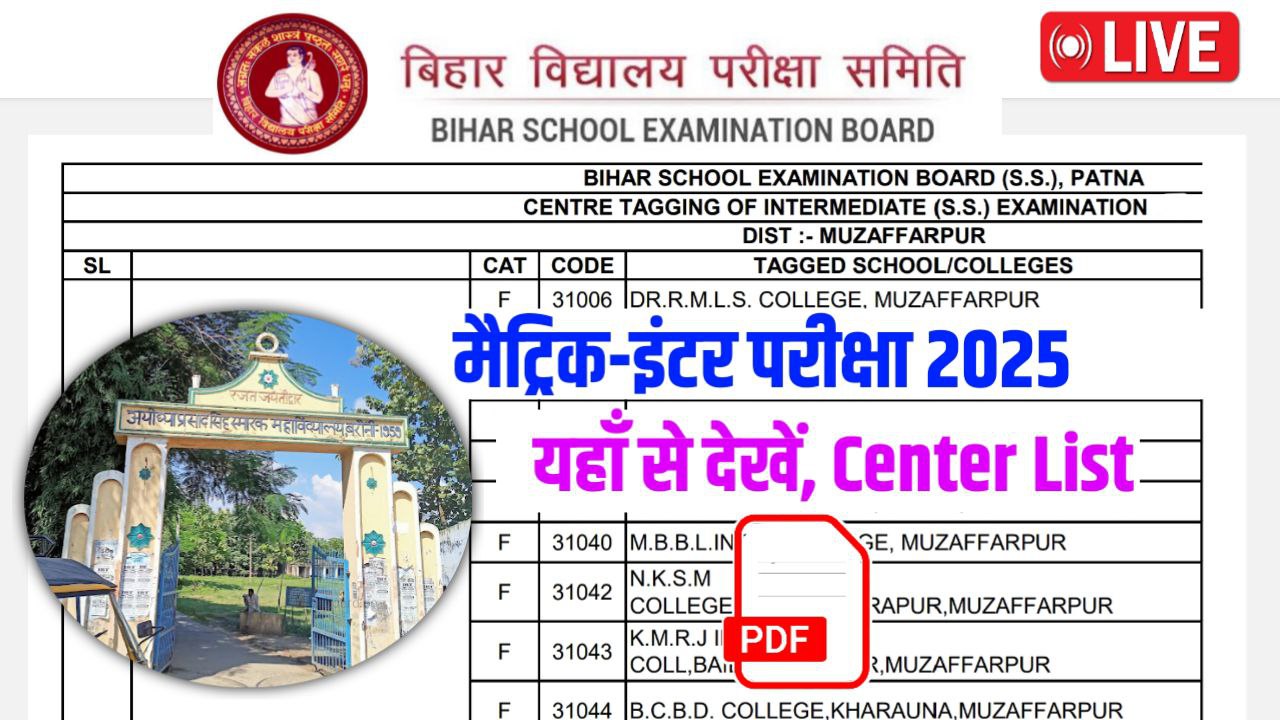 10th 12th Exam Center List 2025