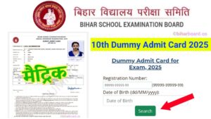 10th Dummy Admit Card 2025 Link