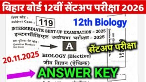 12th Biology Sent Up Exam Answer Key 2026