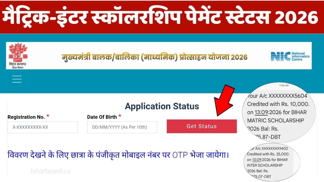 Bihar Board 10th 12th Scholarship Payment Status 2026